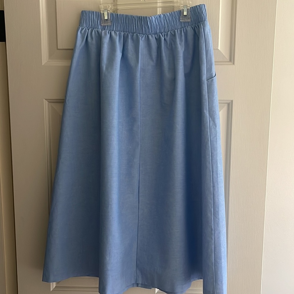 Separate Issue Vintage Button Front Light Blue Fu… - image 2